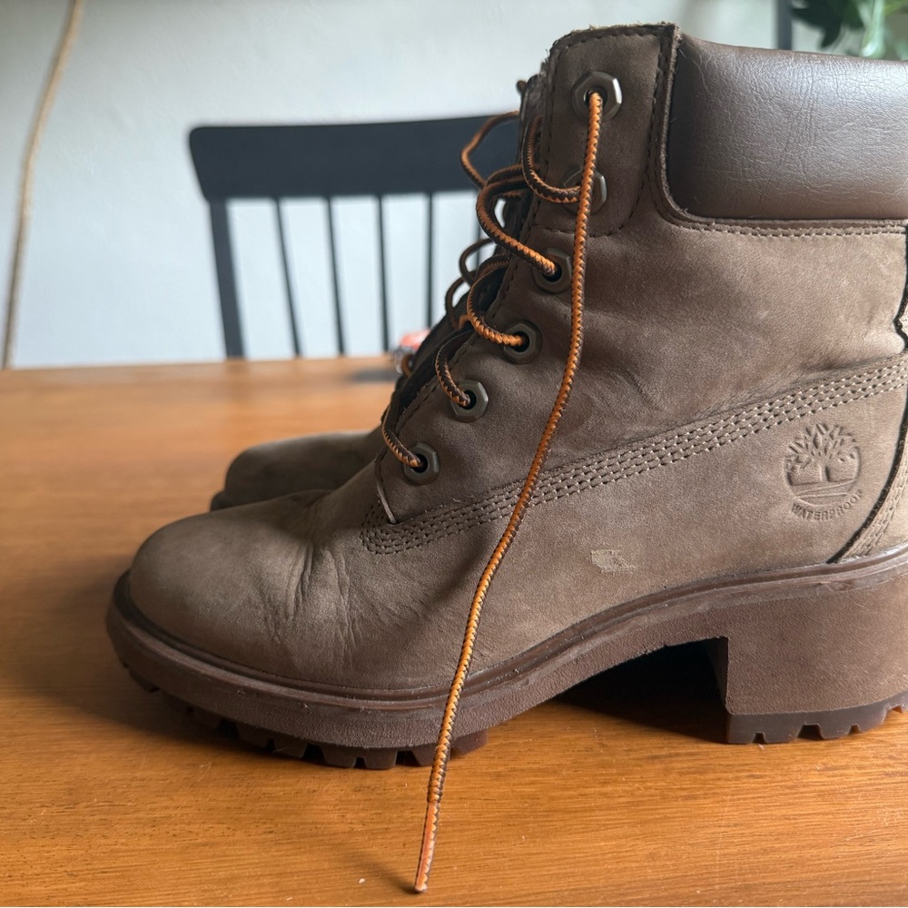 Timberland Women's Dark Brown Lace-Up Leather Boots